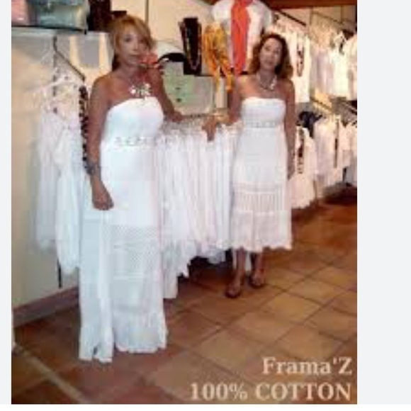 Frama’z Women’s 100% Peruvian Cotton White Halter Top Kerchief MIDI Dress 12 - Picture 3 of 16